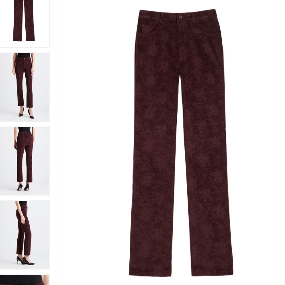 NWT Etcetera Violet Velvet Embossed Skinny Pants Trousers Sz 6 $248